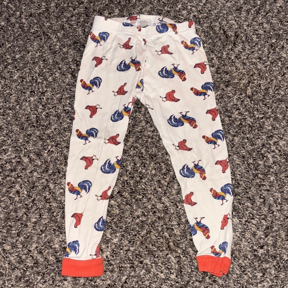 Rooster Print Kids Pajama Bottoms